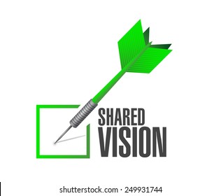 Shared Vision Dart Checkmark Illustration Design Over A White Background