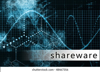 Shareware in a Blue Data Background Illustration