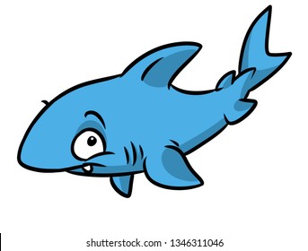 Angry Shark Cartoon Isolated On White Stock Vector (Royalty Free ...