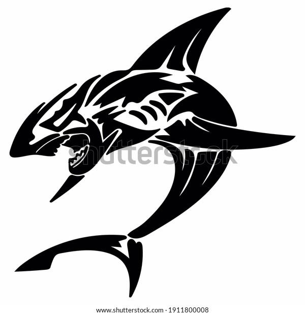 Shark Logo Design Illustration Drawing Art Stock Illustration 1911800008