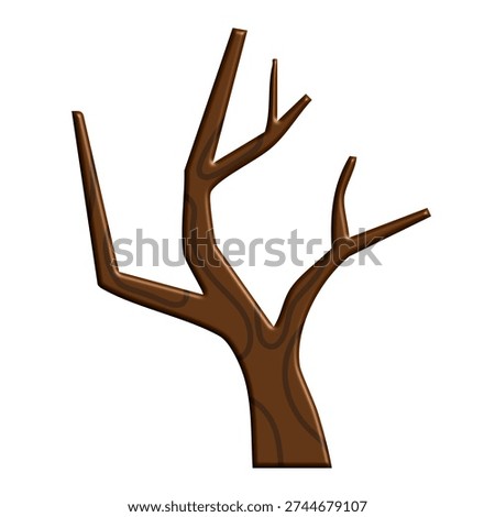 sharp wooden structure featuring a bent main stem and several crooked branches