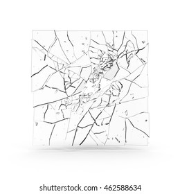 Shattered Plate Glass 3D Illustration