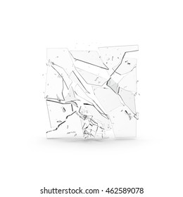 Shattered Plate Glass 3D Illustration