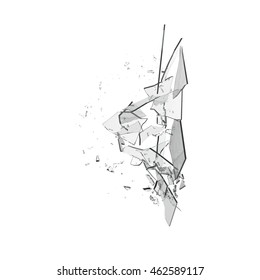 Shattered Plate Glass 3D Illustration