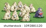 the sheep black law all the other white sheep use the jail cell humorous illustration metaphor of diversity 