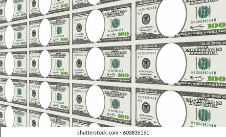 Sheet One Hundred 100 Dollar Bills: ilustrações stock 603835151 ...