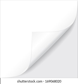 Sheet of white paper corner.  - Shutterstock ID 169068020