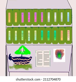 THE SHELF AND THE BEGINNING OF THE STUDIES DOING THE HOMEWORK