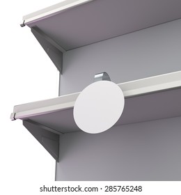 Shelf With Blank Round Wobbler