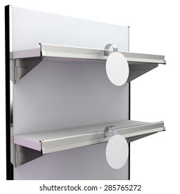 Shelf With Blank Round Wobbler