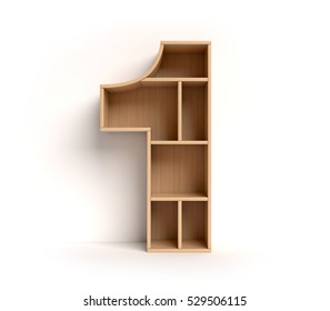 Shelf Font 3d Rendering Letter 1