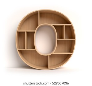 Shelf Font 3d Rendering Letter O