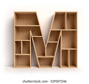 Shelf Font 3d Rendering Letter M