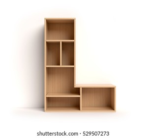 Shelf Font 3d Rendering Letter L