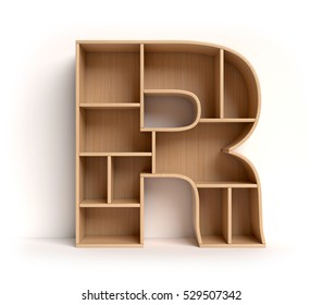 Shelf Font 3d Rendering Letter R