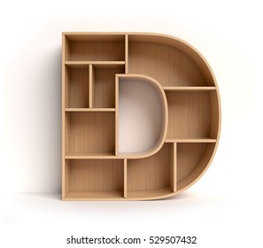 Shelf Font 3d Rendering Letter D