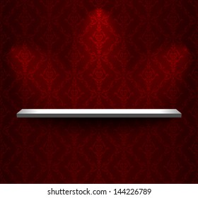 Shelf On Wall Red Wallpaper Stock Illustration 144226789 | Shutterstock