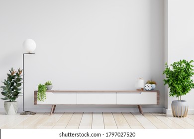 Shelf Tv In Modern Empty Room,minimal Design, 3d Rendering