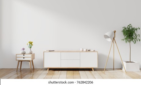 Shelf Tv In Modern Empty Room,minimal Design, 3d Rendering