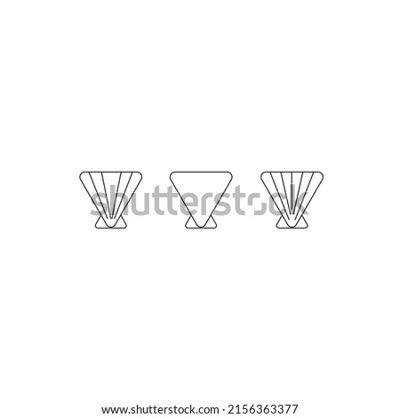 Shell outline icon islated on white background. Geometric minimalist logo, Illustration.