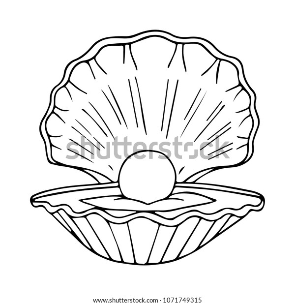 Нарисовать жемчужину в раковине поэтапно