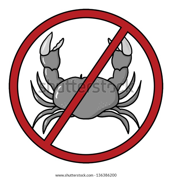 Shellfish Free Symbol No Shellfish Icon Stock Illustration 136386200