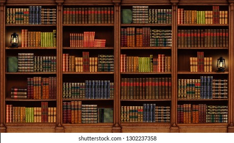 Shelving with books. Library. Book collection