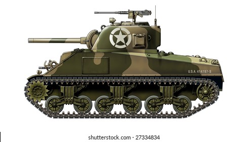 Sherman M4A2  Ww2 Tank