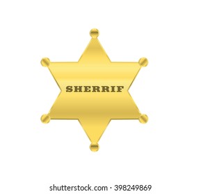 Sheriff Star Isolated On White Background Stock Vector (Royalty Free ...