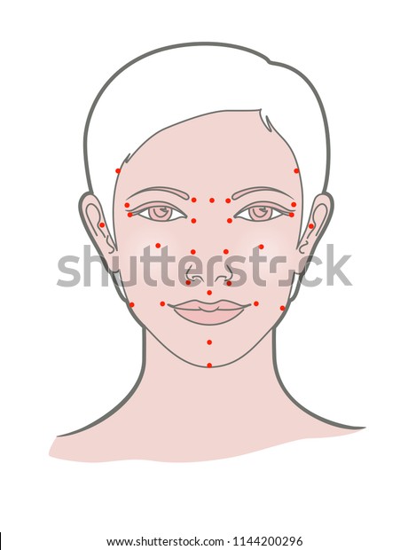 Shiatsu Points Face Massage Acupuncture Female Stock Illustration 1144200296 7447