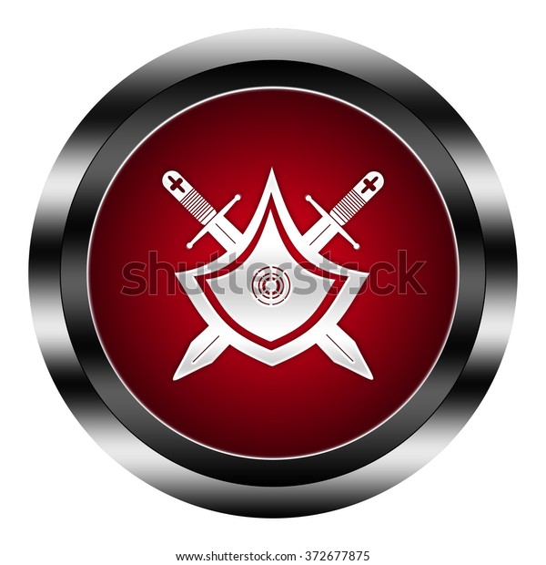 Shield Button Isolated Stock Illustration 372677875