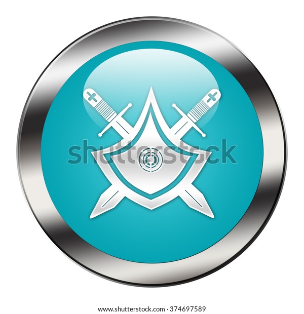 Shield Button Isolated Stock Illustration 374697589 