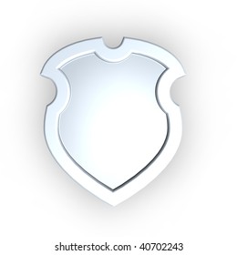 shield with copyspace on white background - 3d illustration