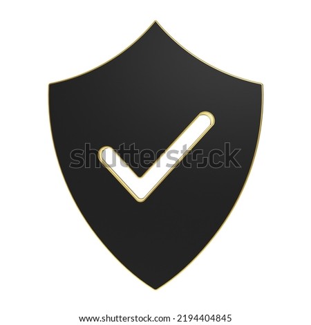 Shield icon 3d rendering illustration isolated on white background