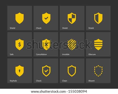 Shield icons. See also vector version.
