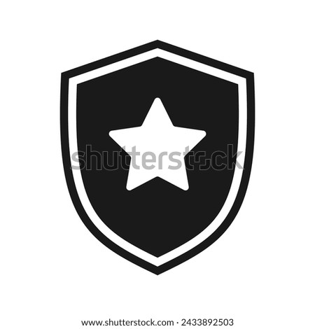 Shield with a star. Vector illustration