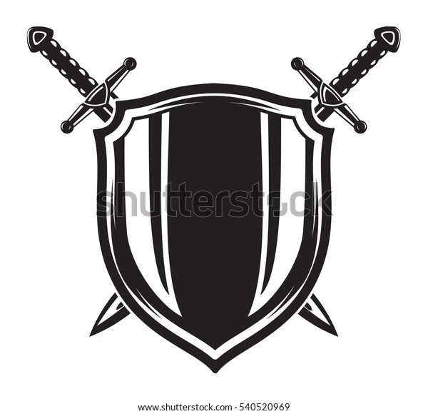 Shield Sword Illustration Stock Illustration 540520969