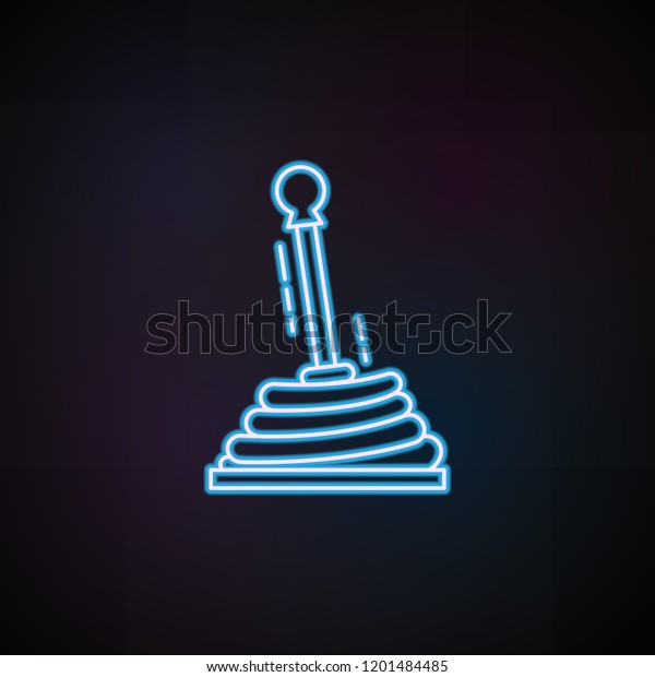 shift knob icon in neon style. One of Speed\
collection icon can be used for UI,\
UX