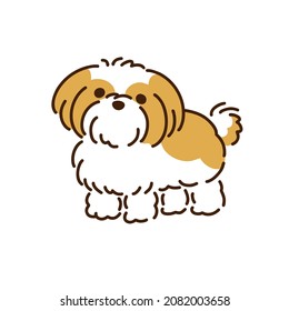 Shih Tzu Simple And Cute Dog Illustration