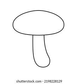 Shiitake Mushroom Line Drawing Drawn With Clear Lines