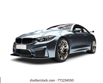 Shimmering Blue Metallic Modern Super Sports Stock Illustration