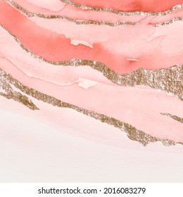 Shimmering Pink Watercolor Brush Stoke Background