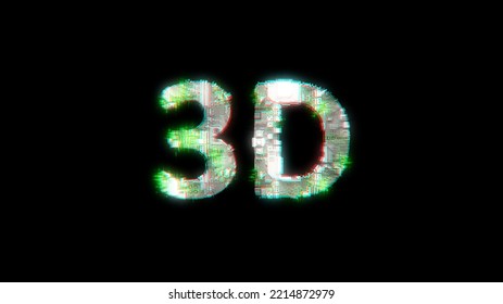 Shining Cybernetical Text 3D On Black - Meta Universe Concept, Isolated - Object 3D Rendering