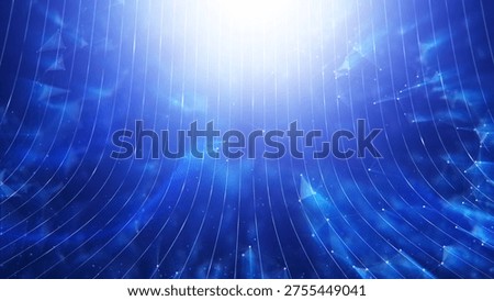 Shining digital computer cyberspace lines triangles and dots illustration.