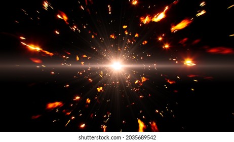 Shining Flare Light And Fire Sparks Explosion Effect