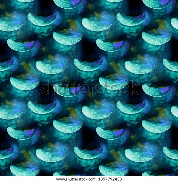 Shining glare of\
sun or moon on water surface. Watercolor hand drawn textured\
wallpaper. Seamless\
pattern.