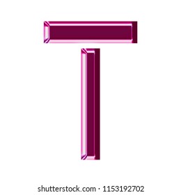 Shining Metallic Pink Letter T 3d Stock Illustration 1153192702