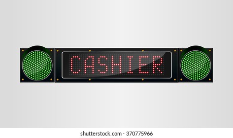 Shining Retro LED Light Banner With Cashier Sign