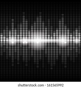 Shining silver digital equalizer background with flares