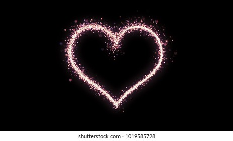 Shining Sparkly Heart Bokeh Used Background Stock Illustration ...